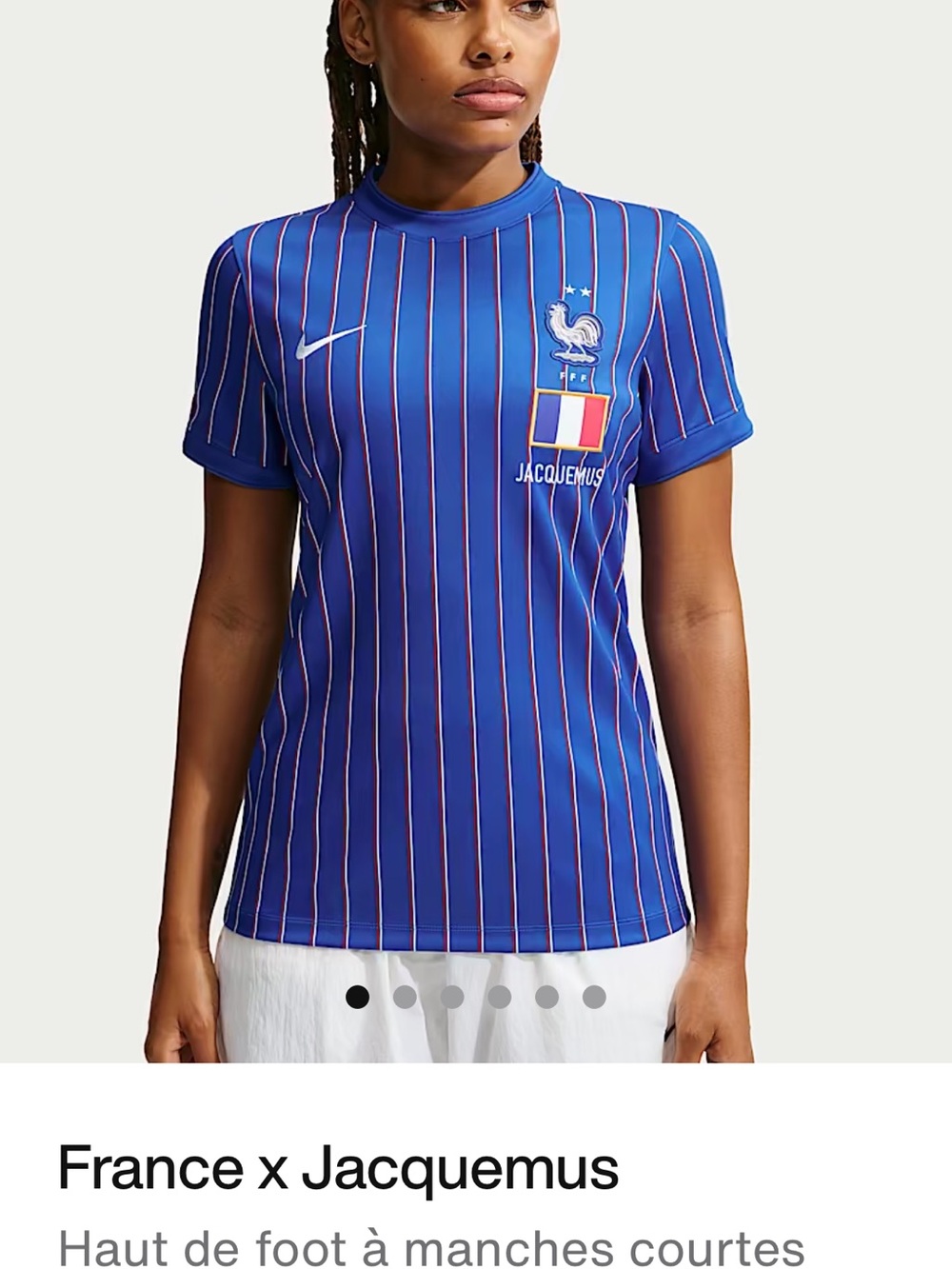 Jacquemus France Blue Pinstripe Soccer Jersey - Picture 2 of 2
